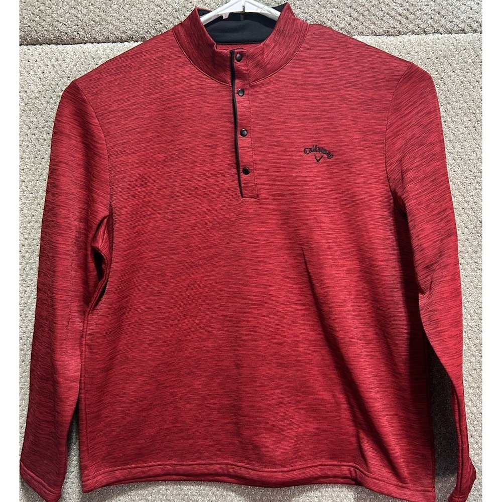 Callaway Long Sleeve Quarter Snap Pullover‎ Red Men's Size XL